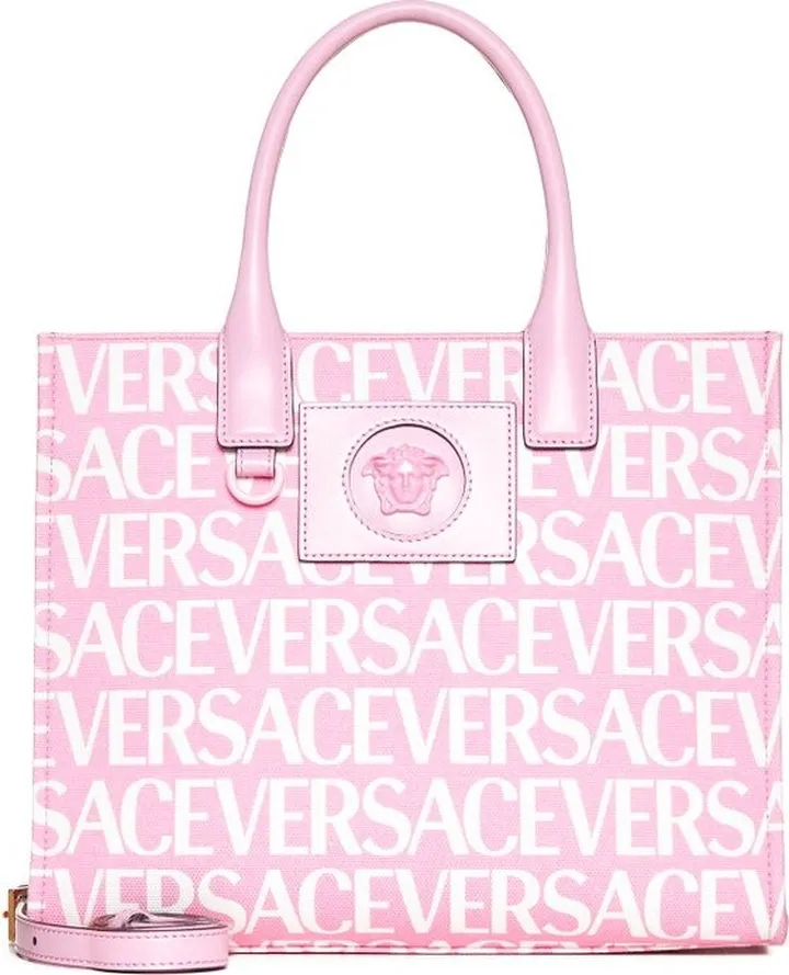 Versace Allover Logo Printed Tote Bag