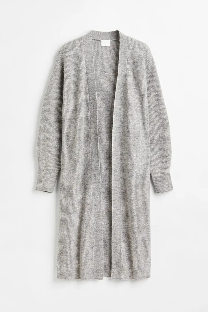 Long Rib-knit Cardigan