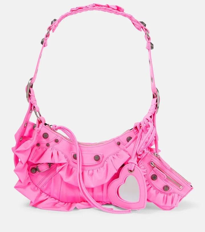 Le Cagole XS ruffled shoulder bag