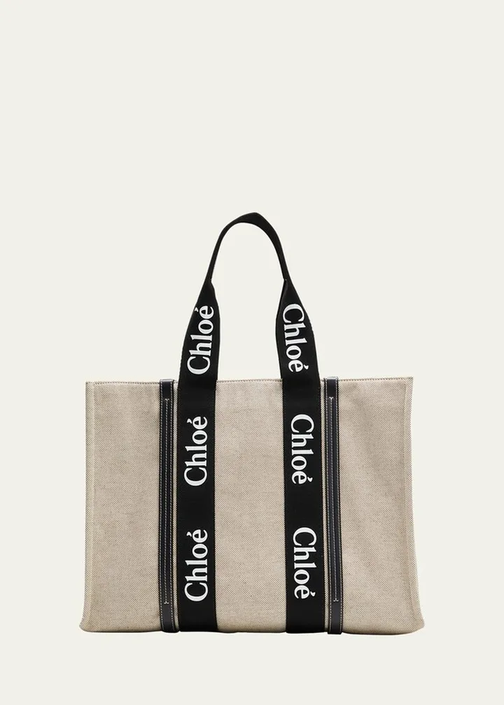 Woody Large Linen Tote Bag