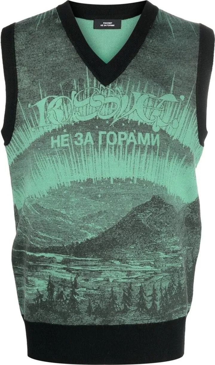 Graphic-Embroidered Sweater Vest