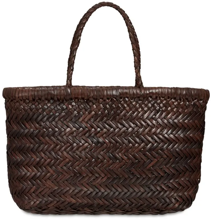 Mini Flat Gora leather basket bag