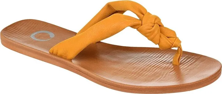 Journee Collection Brindle Sandal (Mustard) Women's Shoes