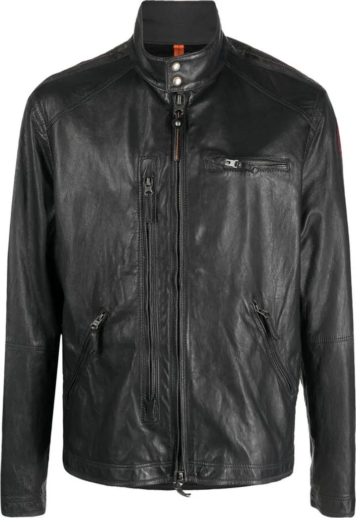 High-Neck Leather Jacket