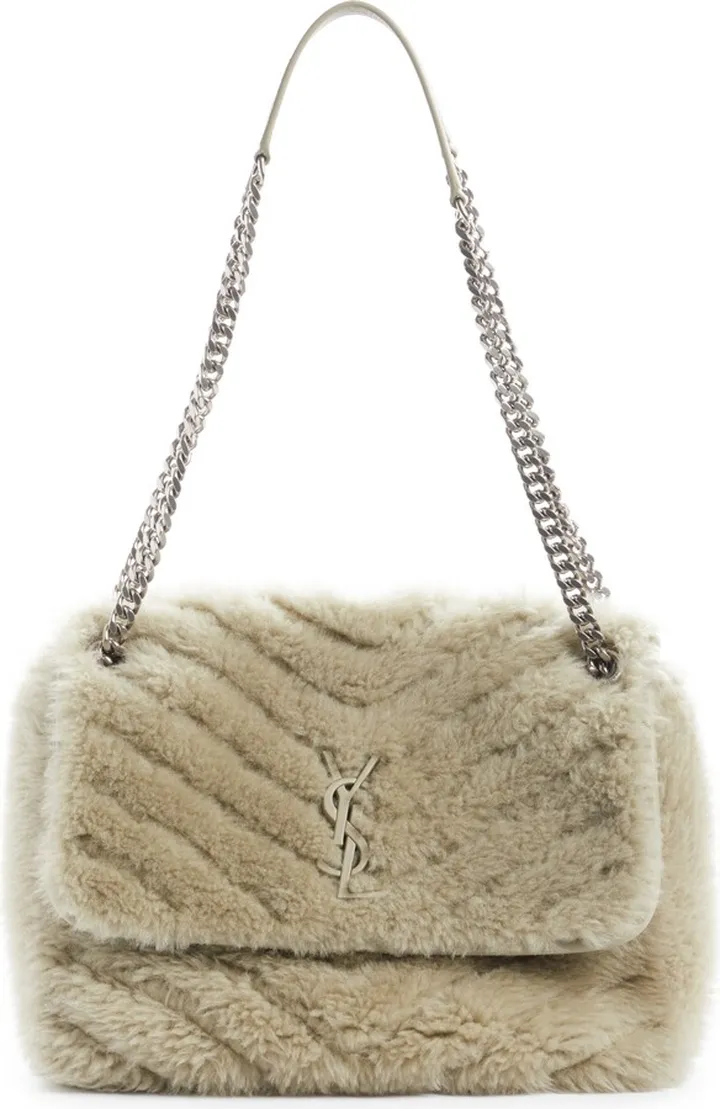 Medium Niki Genuine Shearling Shoulder Bag