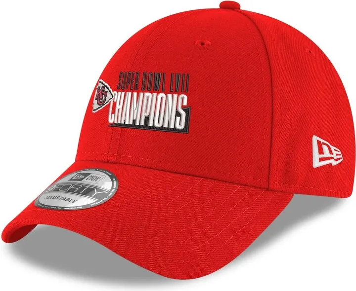 Men's New Era Red Kansas City Chiefs Super Bowl Lvii Champions Slice 9FORTY Adjustable Hat