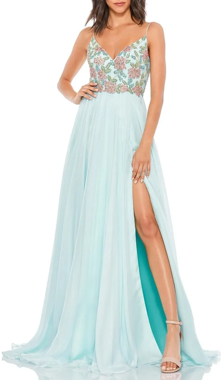 Sleeveless A Line Gown