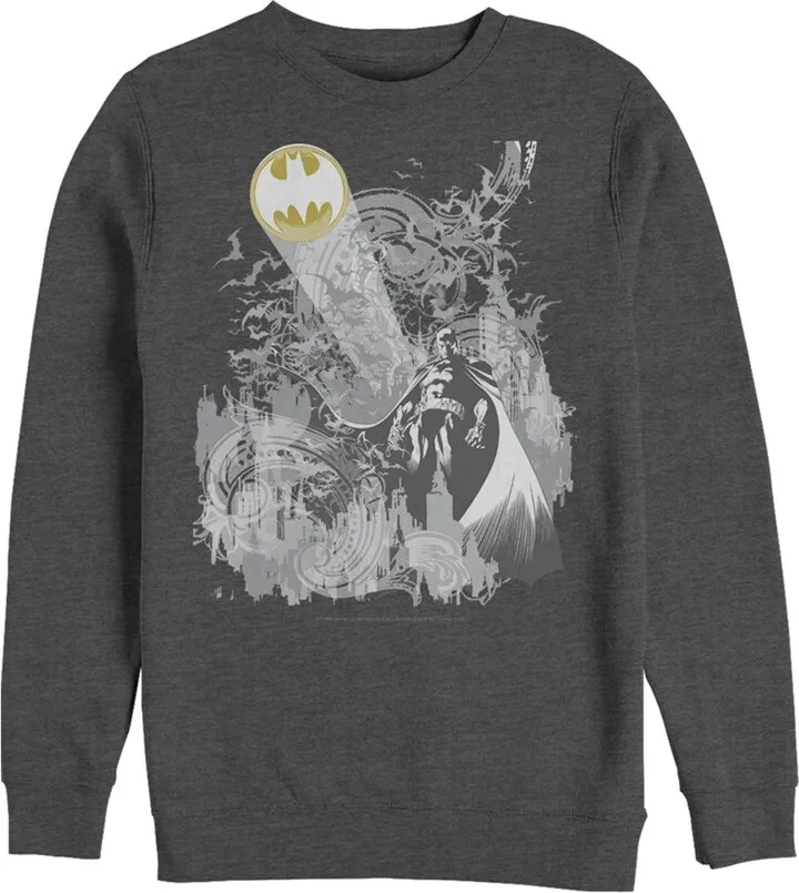 Men's Batman Signal in the Sky Sweatshirt - Charcoal Heather - 2X Large