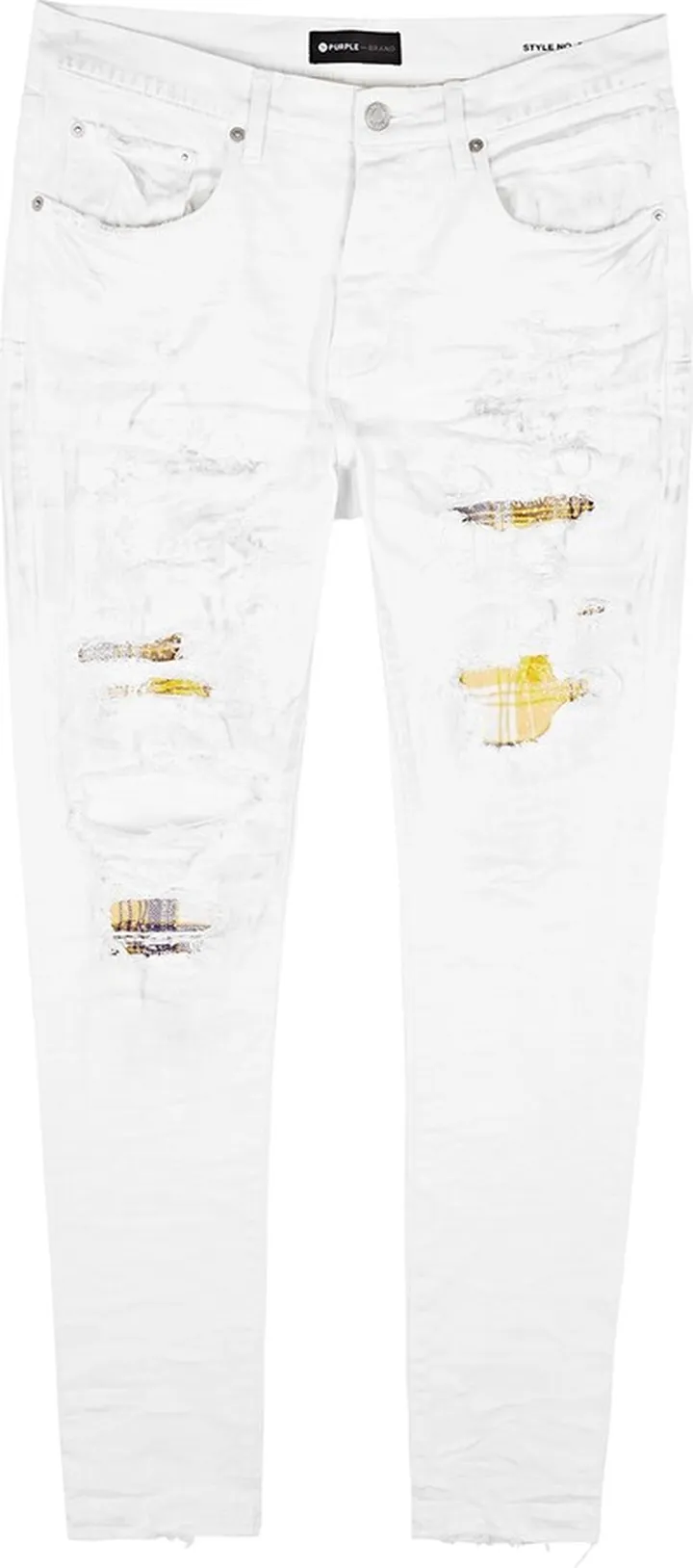 Purple Heavy Distressed Slim-leg Jeans