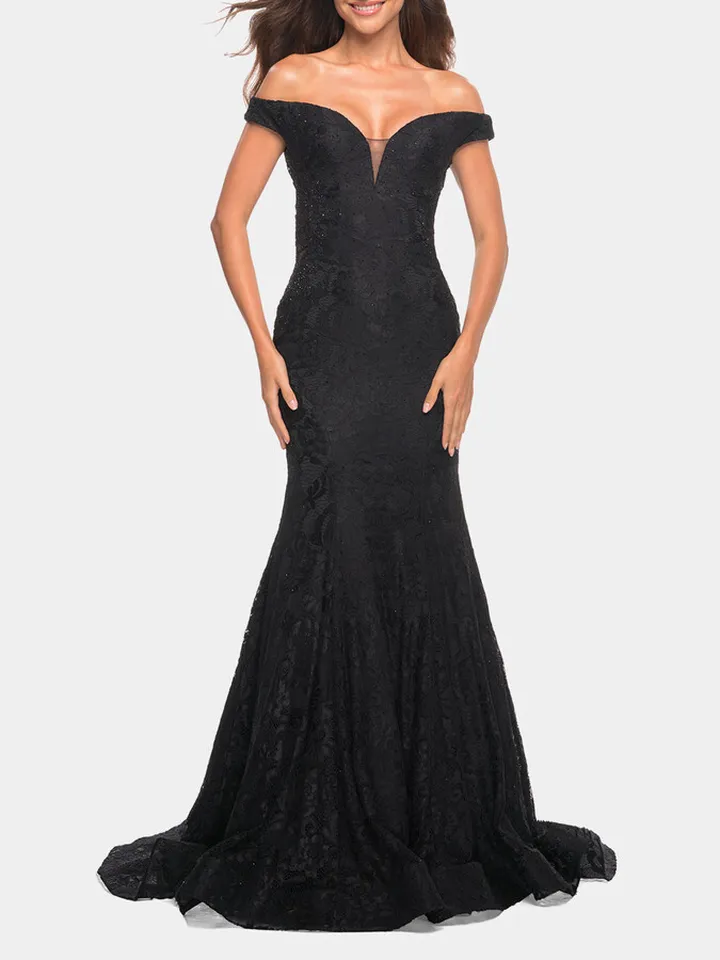 Mermaid Lace Off the Shoulder Gown