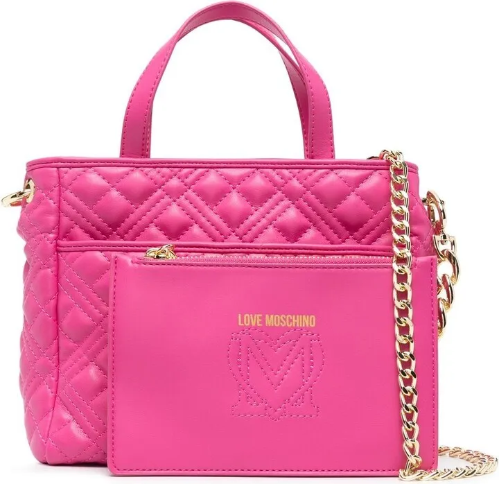 Quilted Logo-Plaque Tote Bag