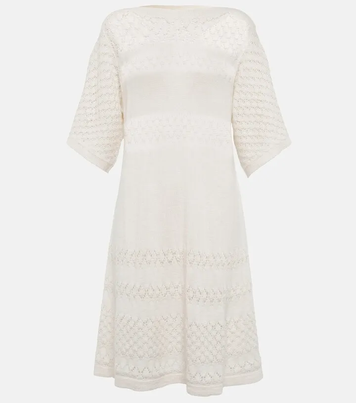 Open-knit alpaca wool-blend dress