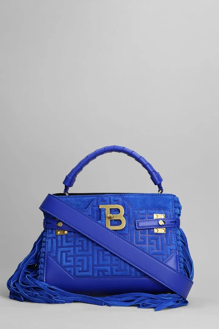 Hand Bag In Blue Leather