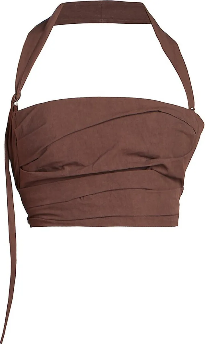 Cropped Gathered Halterneck Top