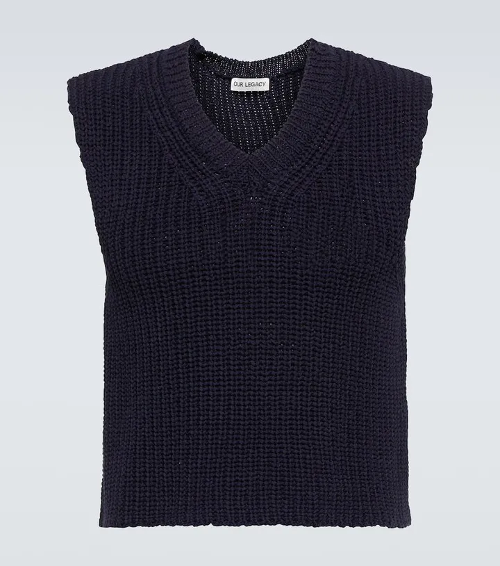 Intact ribbed-knit cotton sweater vest