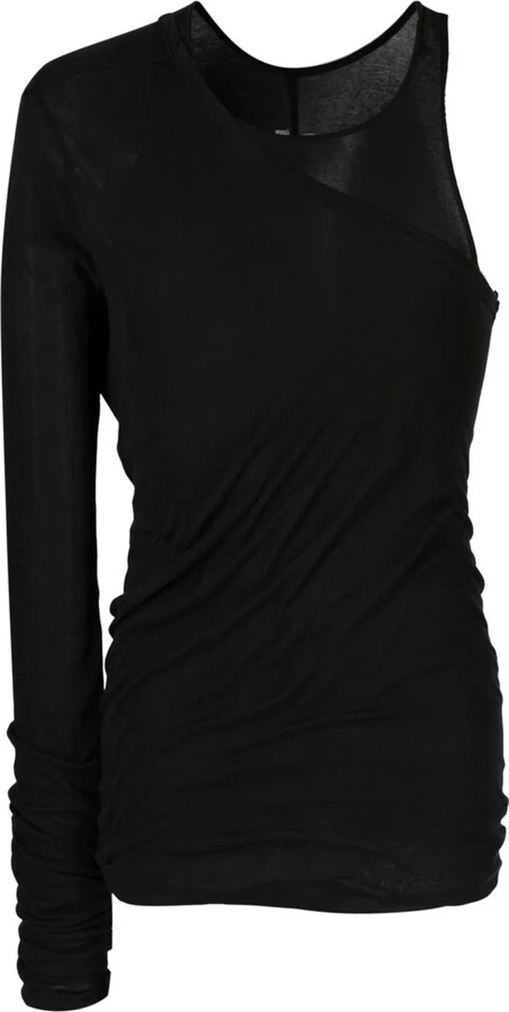 one-sleeve ruched T-shirt