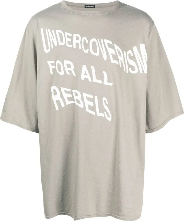 oversize-sleeve cotton T-shirt