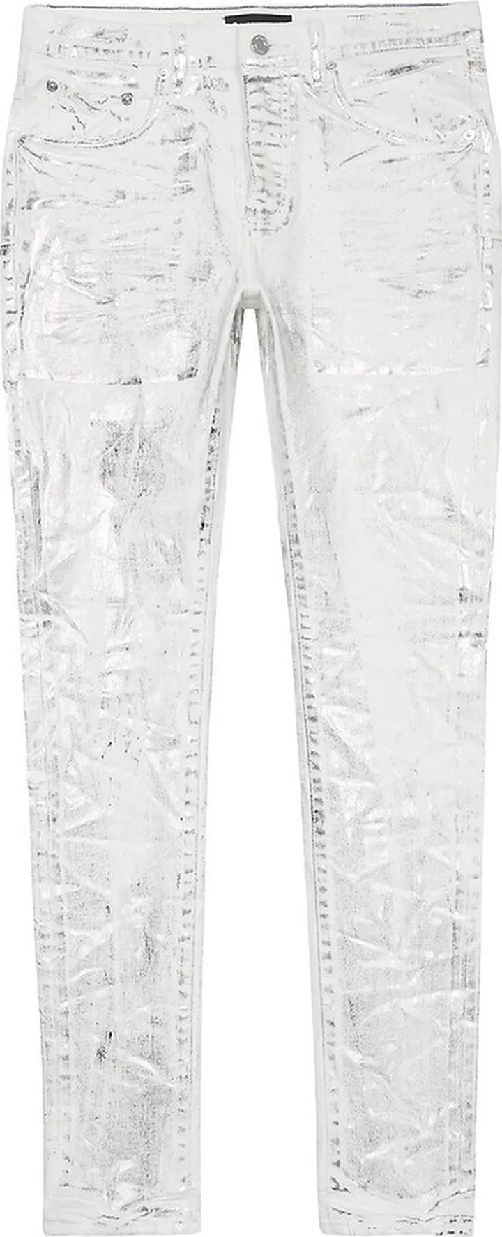 P001 X-Ray Foil Low-Rise Skinny Jeans
