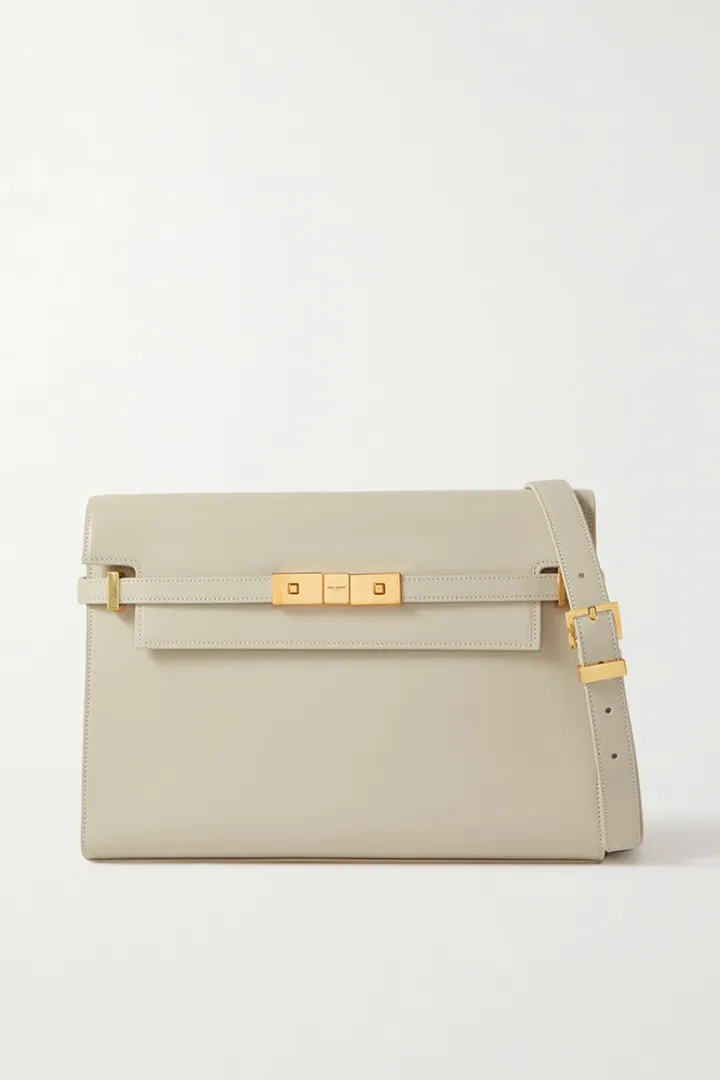 SAINT LAURENT - Manhattan Leather Shoulder Bag - Off-white