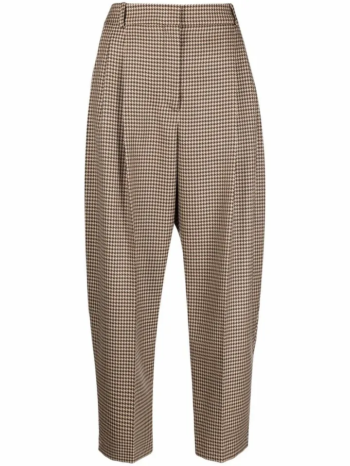 Houndstooth Cropped Trousers