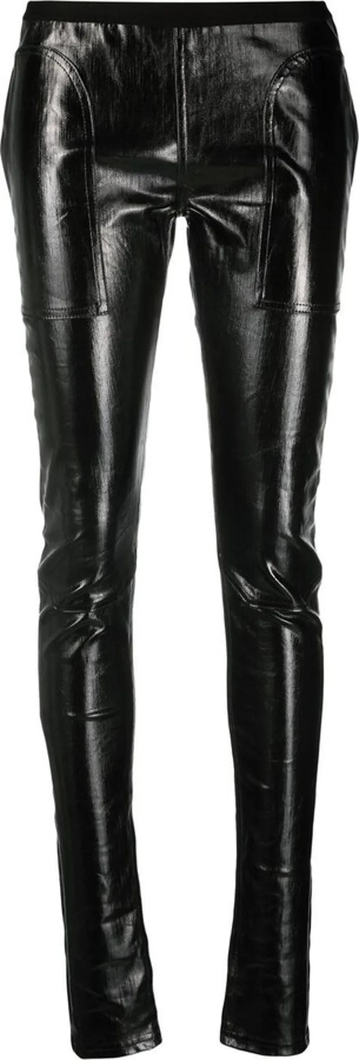 Mid-Rise Faux-Leather Trousers