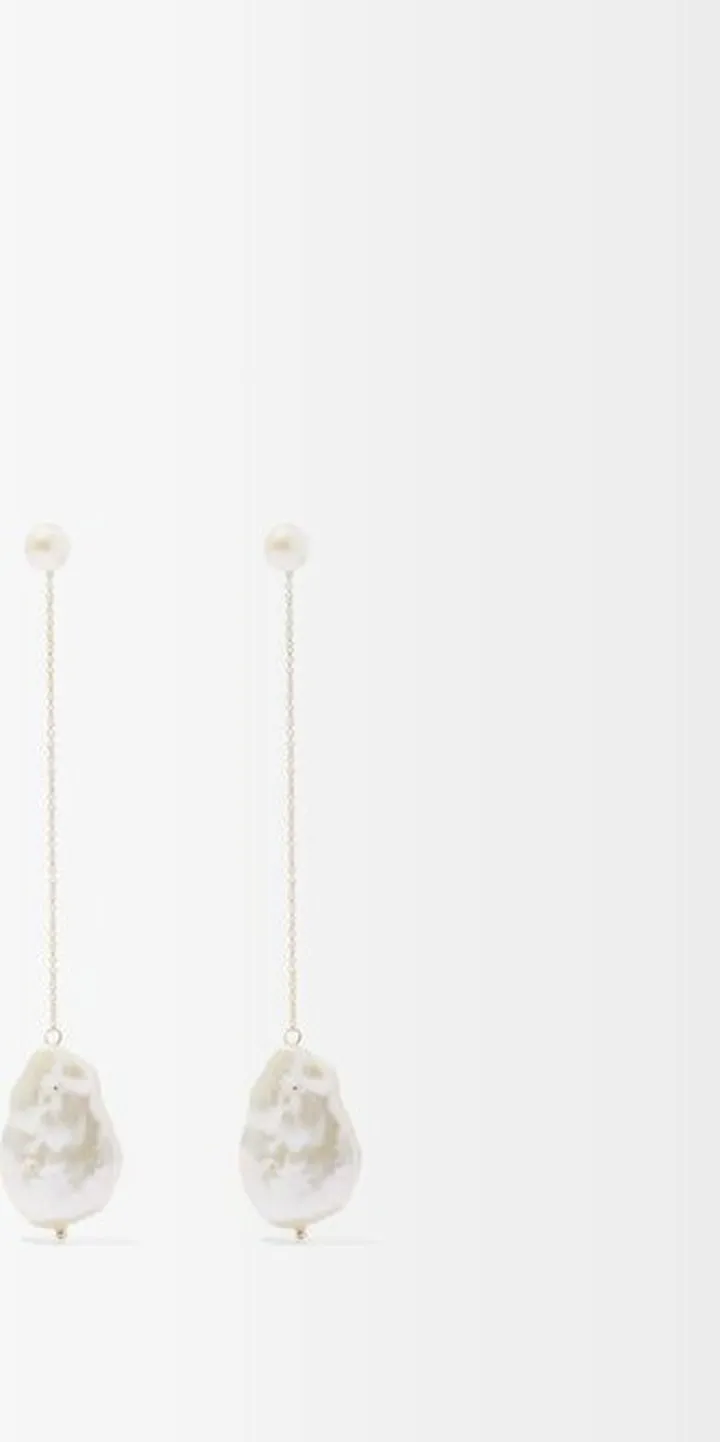 Duality Baroque-pearl & 14kt Gold Drop Earrings