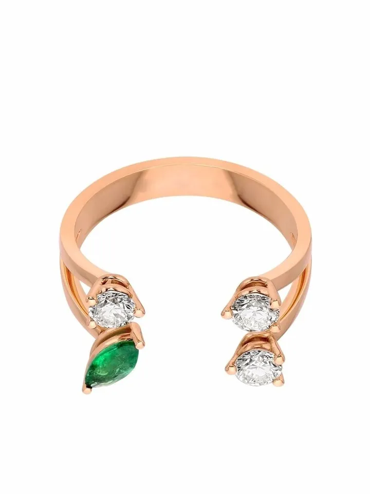 18kt Rose Gold Diamond Dots Ring