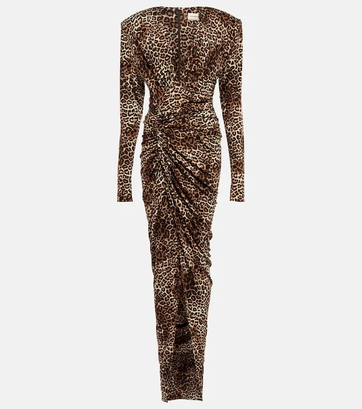 Leopard-print jersey maxi dress