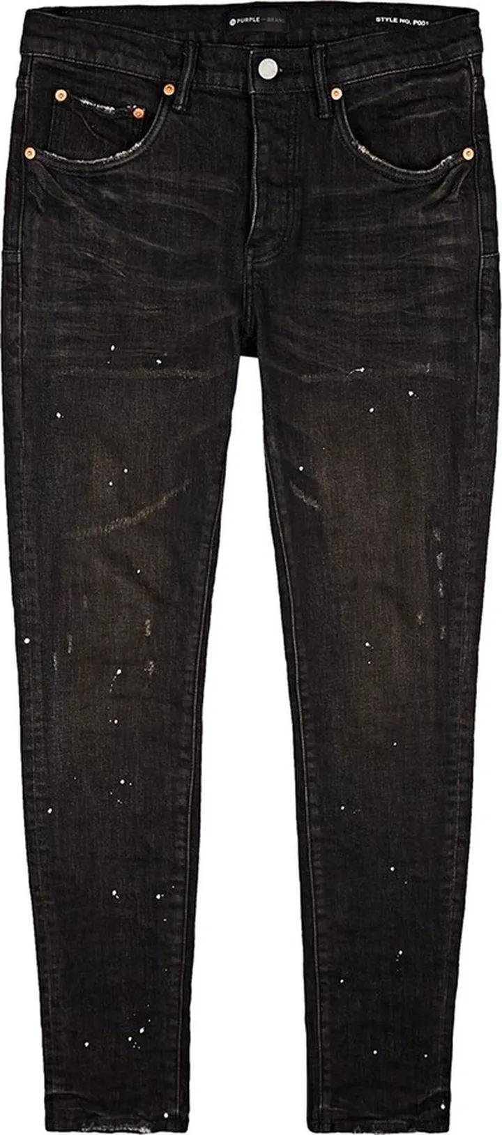 Purple Distressed Slim-leg Jeans