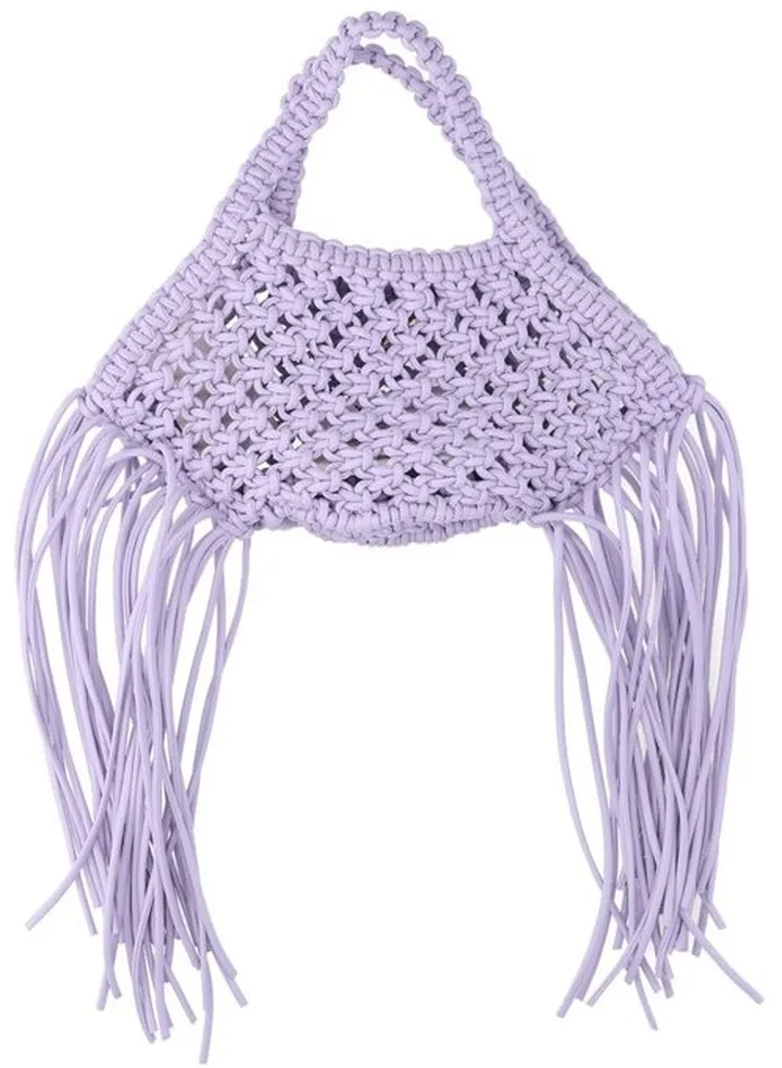 Yuzefi Fringes Detailed Woven Mini Tote Bag