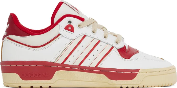 adidas Originals White & Red Rivalry Low 86 Sneakers
