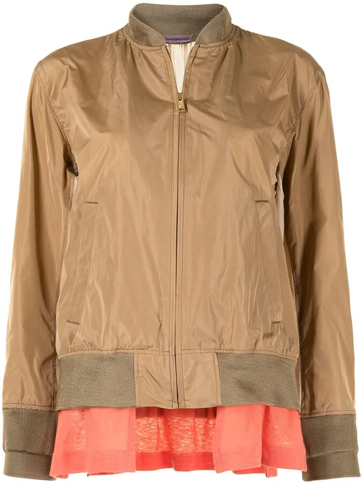 Panelled Zip-Up Bomber Jacket