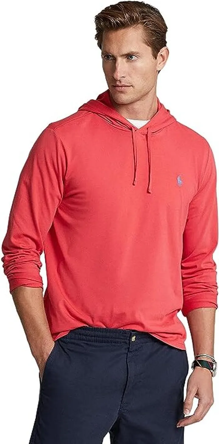 Polo Ralph Lauren Jersey Hooded T-Shirt (Starboard Red) Men's Clothing