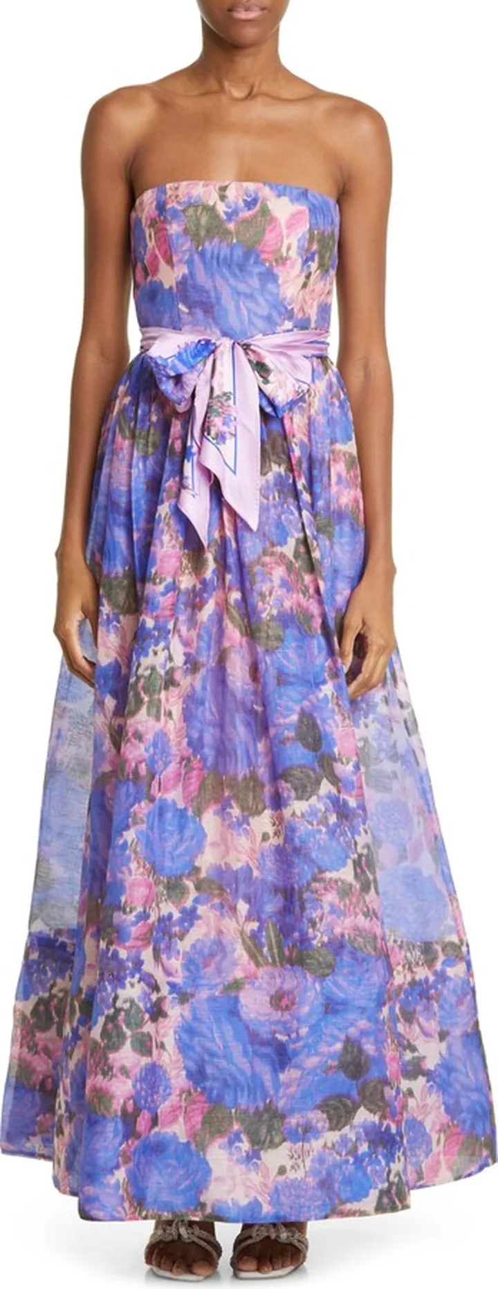 High Tide Strapless Linen & Silk Linen Gown