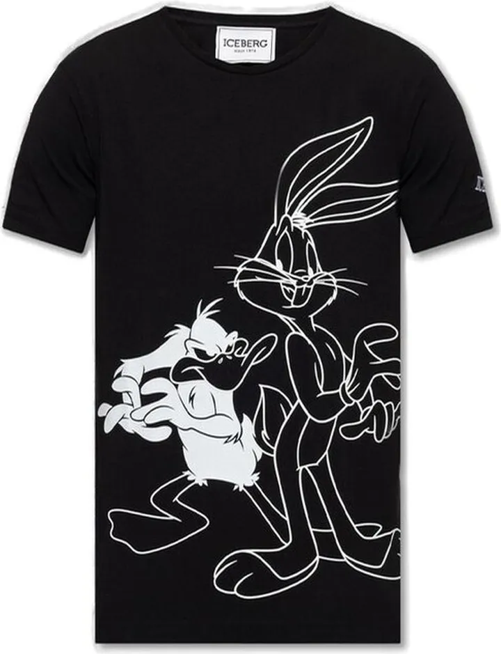 Iceberg Bugs Bunny And Daffy Duck Printed Crewneck T-Shirt