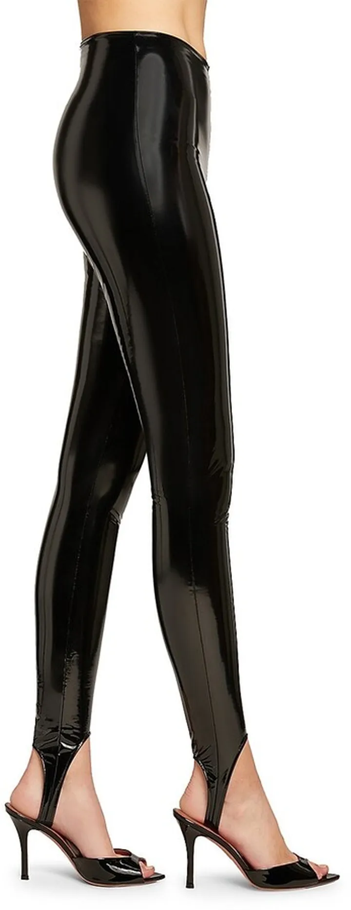 Wolford x Amina Muaddi Latex Stirrup Leggings
