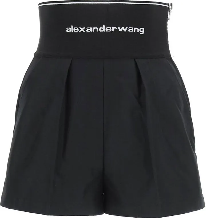 Alexander Wang Elastic Logo Waistband Shorts