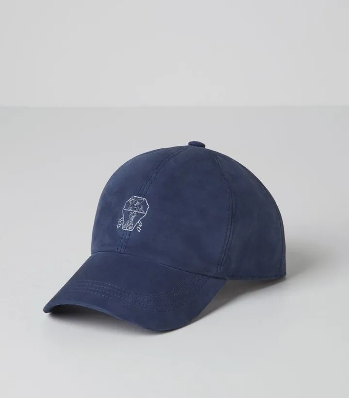 Brunello Cucinelli Suede Logo Baseball Cap