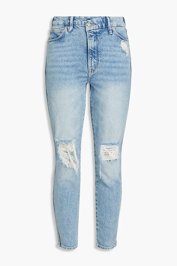Good Curve cropped distressed high-rise skinny jeans