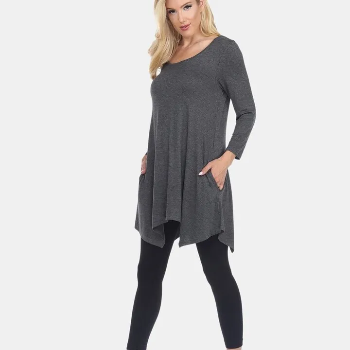 White Mark Makayla Tunic Top - Grey