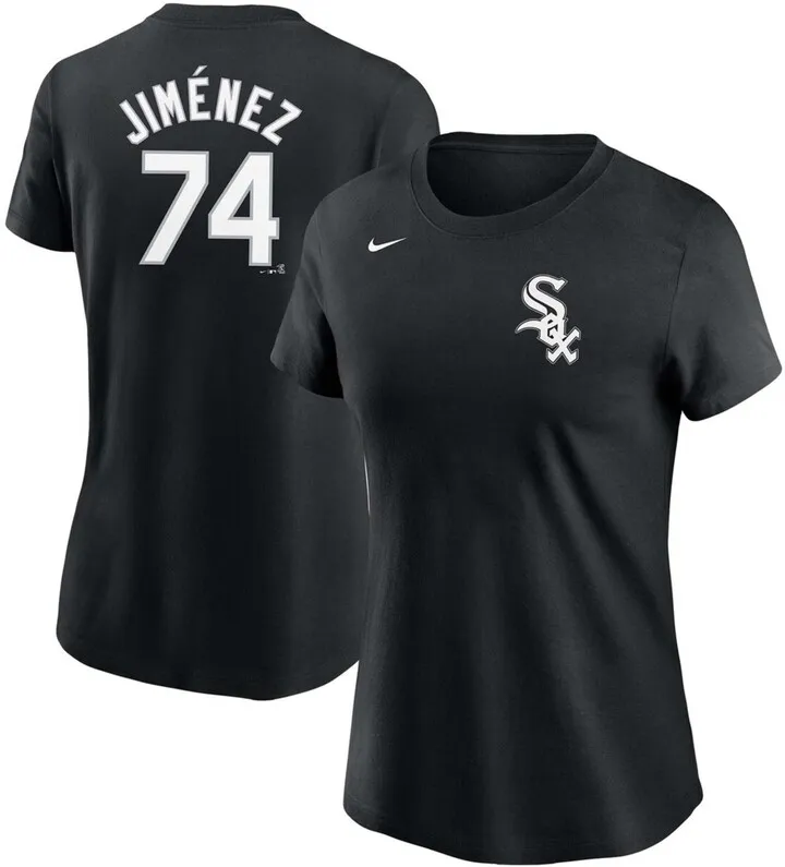 Women's Eloy Jimenez Black Chicago White Sox Name Number T-shirt