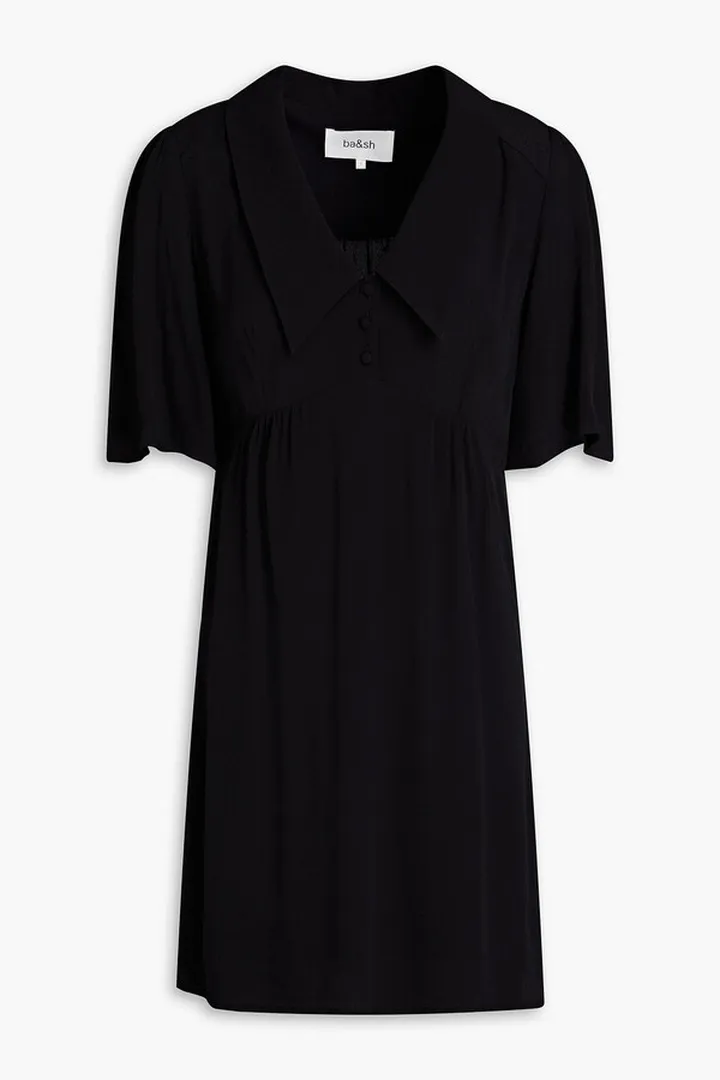 Gathered crepe mini dress