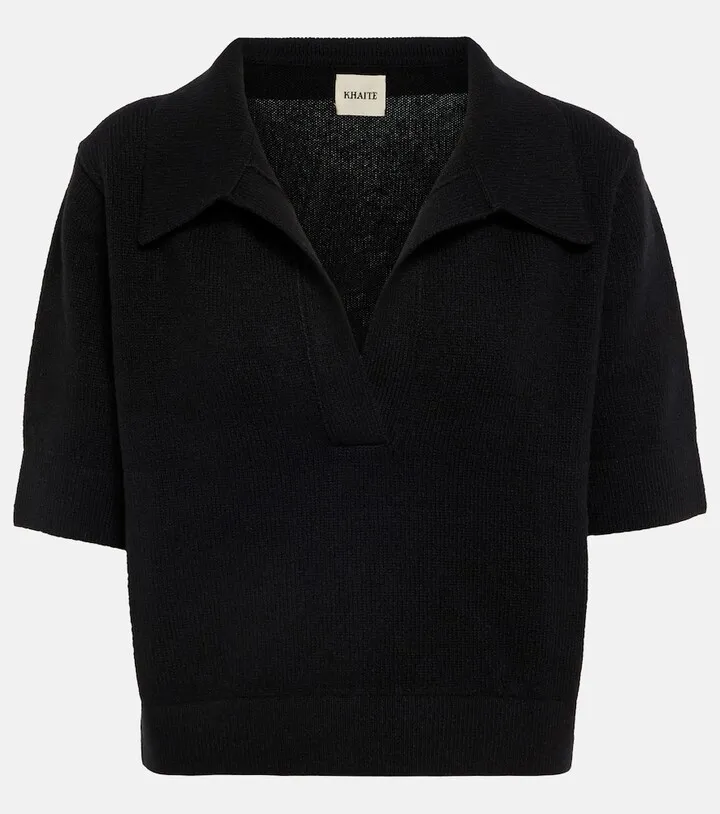 Shrunken Jo cashmere-blend polo shirt