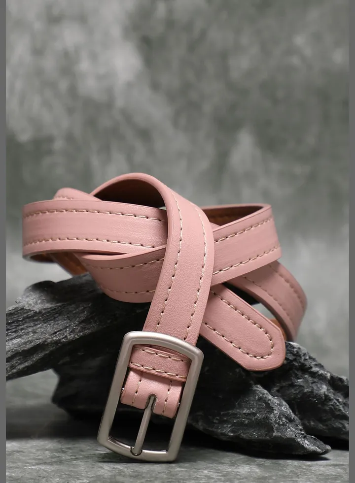 Casual Solid PU Leather Waist Belt For Women