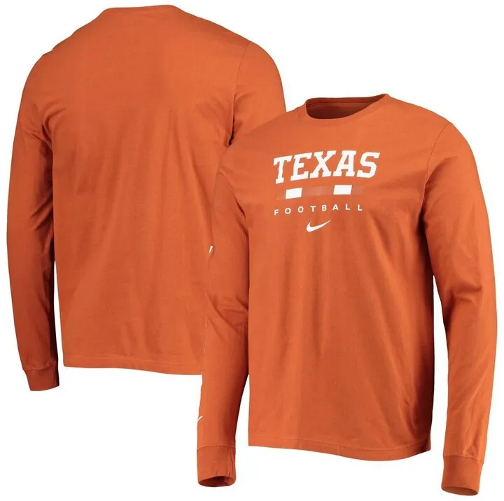 Men's Texas Orange Texas Longhorns Word Long Sleeve T-shirt