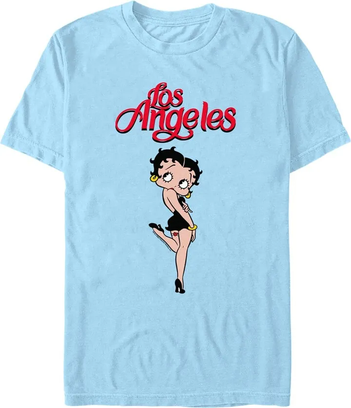 Men's Betty Boop Los Angeles Betty T-Shirt - Light Blue - 3X Large