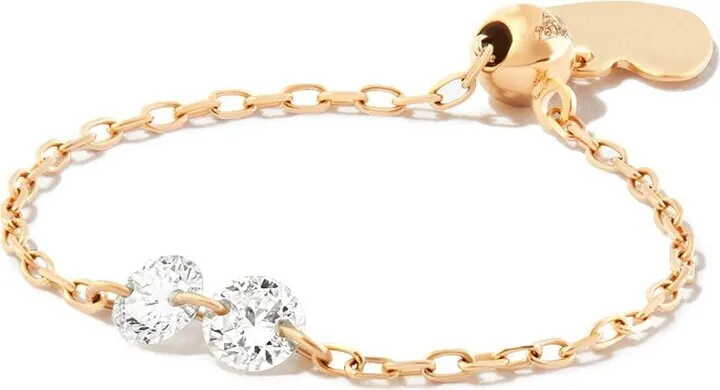 18kt Yellow Gold Diamond Chain Ring