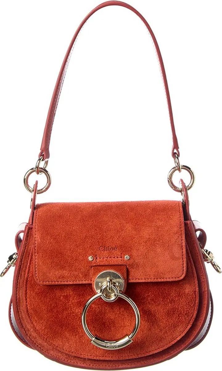 Chloé Tess Small Leather & Suede Shoulder Bag