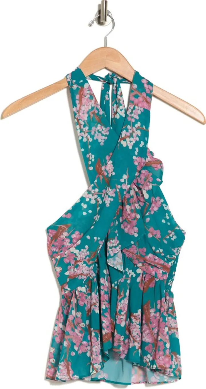 Floral Ruffle Halter Top