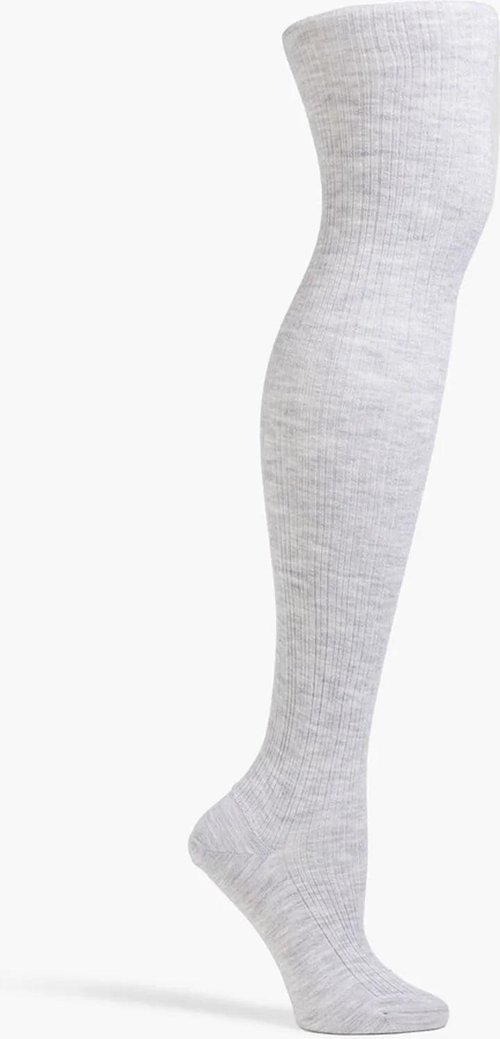 Ribbed cashmere-blend socks